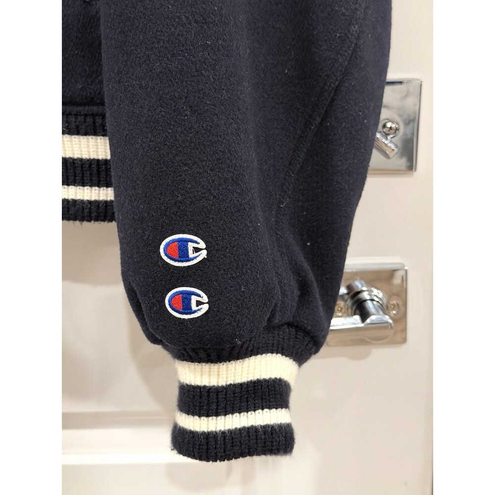 Zara x Champion Varsity Jacket Black Jagged Granite Peaks Class of 75 Size M - Picture 5 of 16